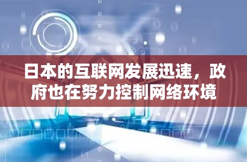 日本的互联网发展迅速，政府也在努力控制网络环境，减少非法内容的传播。然而，互联网的管理措施可能与西方国家有所不同，具体细节可能因地区而异。以下是一些关于日本互联网的可能情况